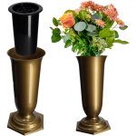 Kadax - vase flacon pour cimeti�re tombe or pierre tombale 23cm