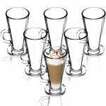 Kadax verres à café de 260 ml, tasses avec poignées en verre transparent pour latte macchiato, cappuccino, ... Kadax verres à café de 260 ml, tasses avec poignées en verre transparent pour latte macchiato, cappuccino, ...