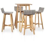 Kalisse - inlife mobilier � d�ner d'ext�rieur 5 pcs bois d'acacia solide