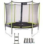 Trampoline de jardin 305 cm + filet de s�curit� + �chelle + kit d'ancrage jumpi vert / noir 300 - kangui ...