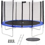 Kangui - trampoline rond bleu 430cm avec filet, chelle, bche et kit ancrage