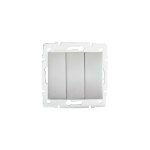 Interrupteur triple - encastré - argent - 3 leviers - 71x71mm Interrupteur triple - encastré - argent - 3 leviers - 71x71mm