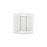 Interrupteur triple logi ? 3 leviers ? encastr� ? blanc ? 71x71mm