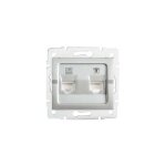 Prise informatique tlphone - rj45 cat 6 + rj11 - argent - encastre