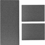 Karat - descente de lit sabang 3 pices gris anthracite 1 tapis: 67 x 330 cm + 2 tapis: 67 x 130 cm