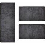 Karat - descente de lit sundae gris anthracite 77 1 tapis 67 x 250 cm + 2 tapis 67 x 140 cm