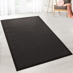Tapis sisal amazonas noir avec bordure 200 x 290 cm