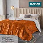 Karathomeliving - plaid douillet glory, couverture polaire certifi oeko - tex, double face, brun 220 ...