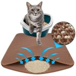 Karathomeliving - tapis de liti�re pour chats charly design en nid d'abeille � deux couches lavable antid�rapa ...