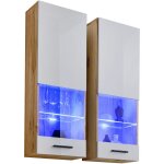 Extreme furniture - vitrine murales suspendue t51, (lxhxp): 40 x 120 x 29, corps en wotan mat, faades ...