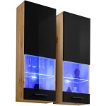 Extreme furniture - vitrine murales suspendue t51, (lxhxp): 40 x 120 x 29, corps en wotan mat, faades ...