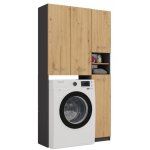 Karli - ensemble salle de bain style moderne - 96x30x183 - 4 portes + 2 tablettes