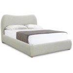 Mobilier deco - karolina - lit double design effet peau de mouton blanc cru 180x200 cm