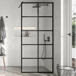 Kassandra - paroi de douche fixe fresh industrial finition noir mat 80 cm Kassandra - paroi de douche fixe fresh industrial finition noir mat 80 cm