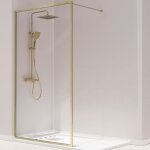 Kassandra - paroi de douche fixe fresh perimetral finition or brossé 80 cm Kassandra - paroi de douche fixe fresh perimetral finition or brossé 80 cm