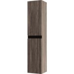 Kassia - colonne de salle de bain wabi 30x140x27 cm en orme habano, porte rversible et systme soft ...