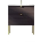 Kassia - meuble de salle de bain smug 80 cm avec pieds + vasque en céramique, chêne foncé, soft - close ... Kassia - meuble de salle de bain smug 80 cm avec pieds + vasque en céramique, chêne foncé, soft - close ...