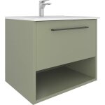 Meuble de salle de bain suspendu soho 60x50x45 cm avec lavabo et tiroir soft - close, couleur verte ? ... Meuble de salle de bain suspendu soho 60x50x45 cm avec lavabo et tiroir soft - close, couleur verte ? ...