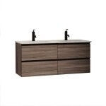 Meuble de salle de bain suspendu wabi en orme habano + vasque l 120 x h 60 x p 45 cm ? kassia