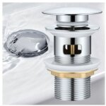 Kcvv - pop up automatique avec trop plein bonde de vidage push open pour lavabo en cuivre chrom pop ...