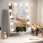 Keepbuying - miroir bluetooth rechargeable sans fil 12 ampoules, hollywood lumineux de maquillage led ...