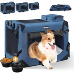 Keepbuying - sac de transport pour animal chien chat pliable avec gamelle, caisse de transport respirant ...