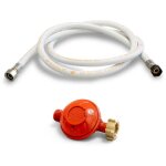 Détendeur gaz propane 37 mbar + tuyau gaz butane / propane souple 2, 00 m Détendeur gaz propane 37 mbar + tuyau gaz butane / propane souple 2, 00 m