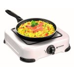 R�chaud gaz de camping 1 feu 1300w blanc grille amovible 4 pieds kemper