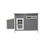 Kerbl - poulailler barney plastique 2 - 4 poules - 137x73x83 cm - gris et blanc - 60% pvc 40% bois