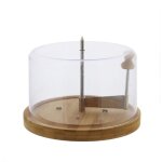 Kesper - fraiseur  fromage en bambou et cloche en plastique - marron - d 22 cm - livraison gratuite
