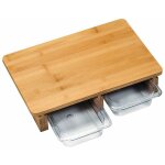 Kesper - planche  dcouper avec 2 plateaux collecteurs, bambou fsc