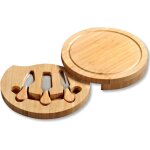 Planche  fromage avec compartiment coulissant et ustensiles - marron - d 23 cm - livraison gratuite