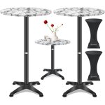 2in1 table haute table de bistrot aluminium plateau inox rglable en hauteur 70cm / 115cm table de fte ...