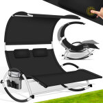 Bain de soleil double bain de soleil double avec toit solaire sac  coussins pour 2 personnes chaise ...