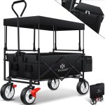 Bollerwagen pliable avec toit chariot  main chariot de transport chariot d'outillage incl. 2 poches ...