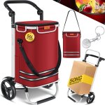 Kesser ? chariot de courses pliable 56l ? charge 50kg ? tissu oxford 600d ? cadre aluminium ? compartiment ...