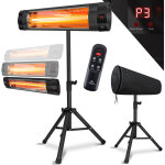 Kesser - chauffage radiant  infrarouge chauffage radiant de terrasse 2500w avec tlcommande incl. housse ...