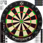 Kesser� cible li�ge avec 9 fl�chettes professional dartboard + 21 pro flights + accessoires steeldart ...