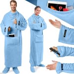 Couverture douillette couverture tv avec manches & poche pour les pieds couverture  manches extra douce ...