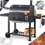 Grill chariot bbq smoker xxl barbecue au charbon de bois avec couvercle, roues, poignée en acier inoxydable, ... Grill chariot bbq smoker xxl barbecue au charbon de bois avec couvercle, roues, poignée en acier inoxydable, ...