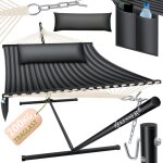 Hamac hill avec support coussin double hamac pour 2 personnes - cadre stable - 200kg de charge indoor ...