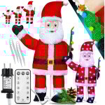 Led père noël avec télécommande - avec 8 modes de jeu de couleurs et minuterie 24h personnage de noël ... Led père noël avec télécommande - avec 8 modes de jeu de couleurs et minuterie 24h personnage de noël ...