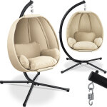Luxe fauteuil suspendu avec structure + coussin d'assise moelleux rembourrage lat�ral coussins d'assise ...