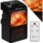 Kesser - mini radiateur soufflant  conomie d'nergie avec effet de feu de chemine tlcommande cran ...