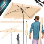 Kesser parasol rectangulaire avec housse 2en1 et sac de transport parasol de terrasse parapluie 200 ...