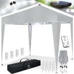 Pavillon pliable 3x3m avec éclairage led télécommande solaire tente de jardin réglable en hauteur & étanche ... Pavillon pliable 3x3m avec éclairage led télécommande solaire tente de jardin réglable en hauteur & étanche ...
