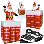 Pre nol gonflable 178cm grand hors - chemine illumin led saint - nicolas nol cadeau dco avec matriel ...