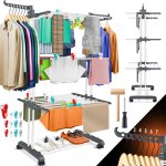 S�choir � linge tour avec roulettes s�choir � linge peu encombrant pour l'int�rieur et l'ext�rieur 4 ...