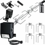 Set de brochettes en acier inoxydable 107cm pour le barbecue  gaz weber spirit avec 4 aiguilles  viande ...