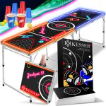 Kesser - set de table beer pong avec jeu de cartes jeu � boire - 100 gobelets inclus (50 rouges & 50 ...